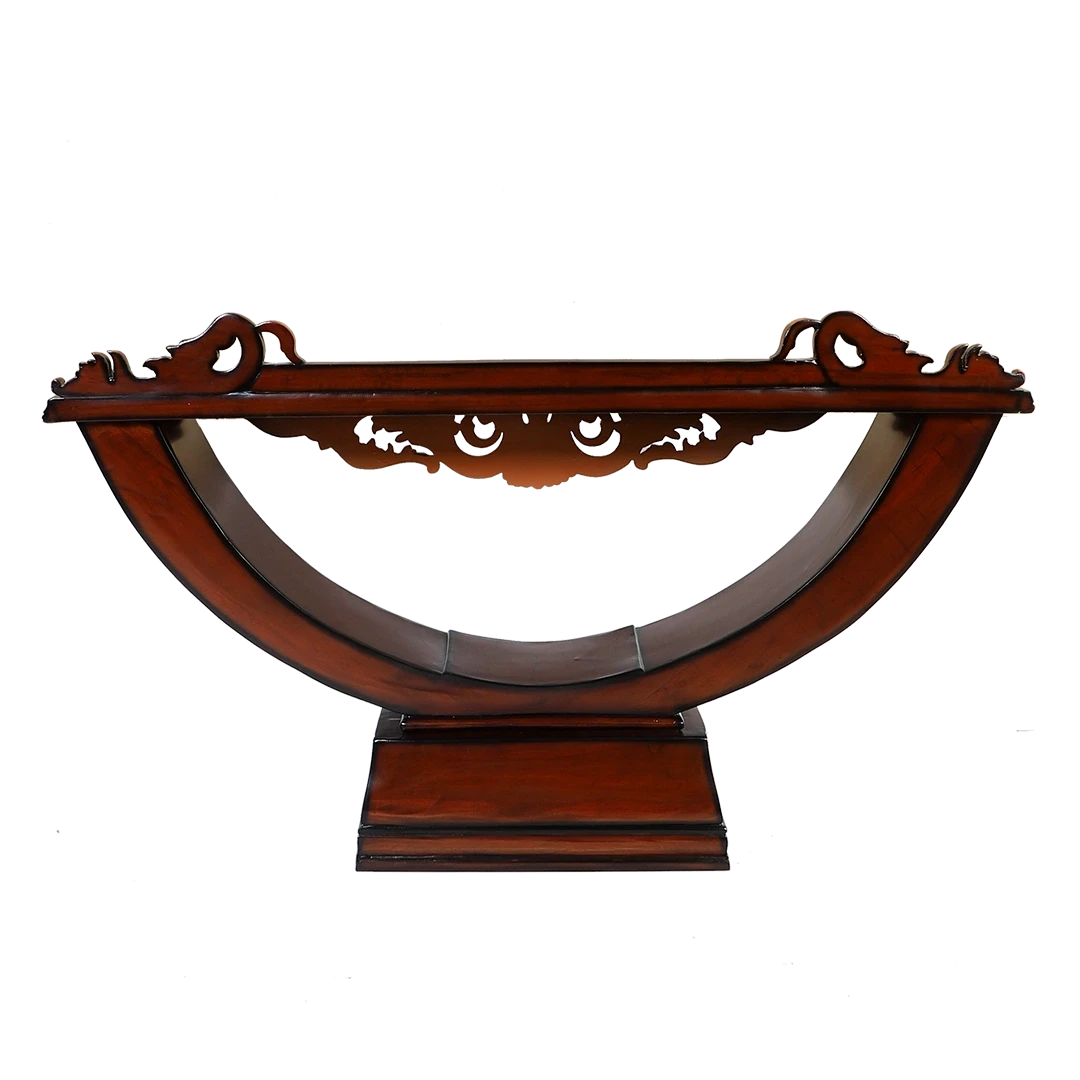 Ohsio Solid Wood Console Table in Brown Gold color back view