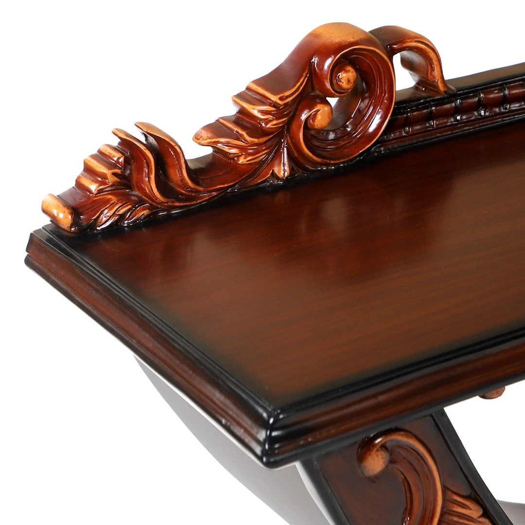 Ohsio Solid Wood Console Table in Brown Gold color zoom view top