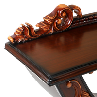 Ohsio Solid Wood Console Table in Brown Gold color zoom view top