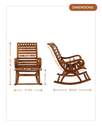 Omaha Teak Wood Rocking Chair (Brown) omaha