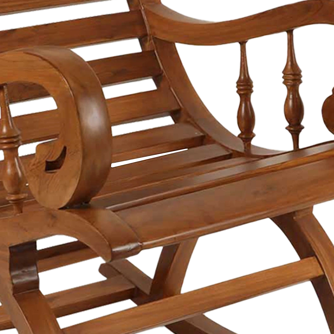 Omaha Teak Wood Rocking Chair in Teak color zoom view