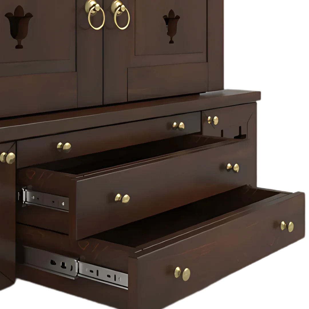 Omkaram Teak Wood Pooja Mandap with Door (Wenge) Zoom View