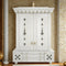 Omkaram Teak Wood Pooja Mandap with Door (White) lifestyle view