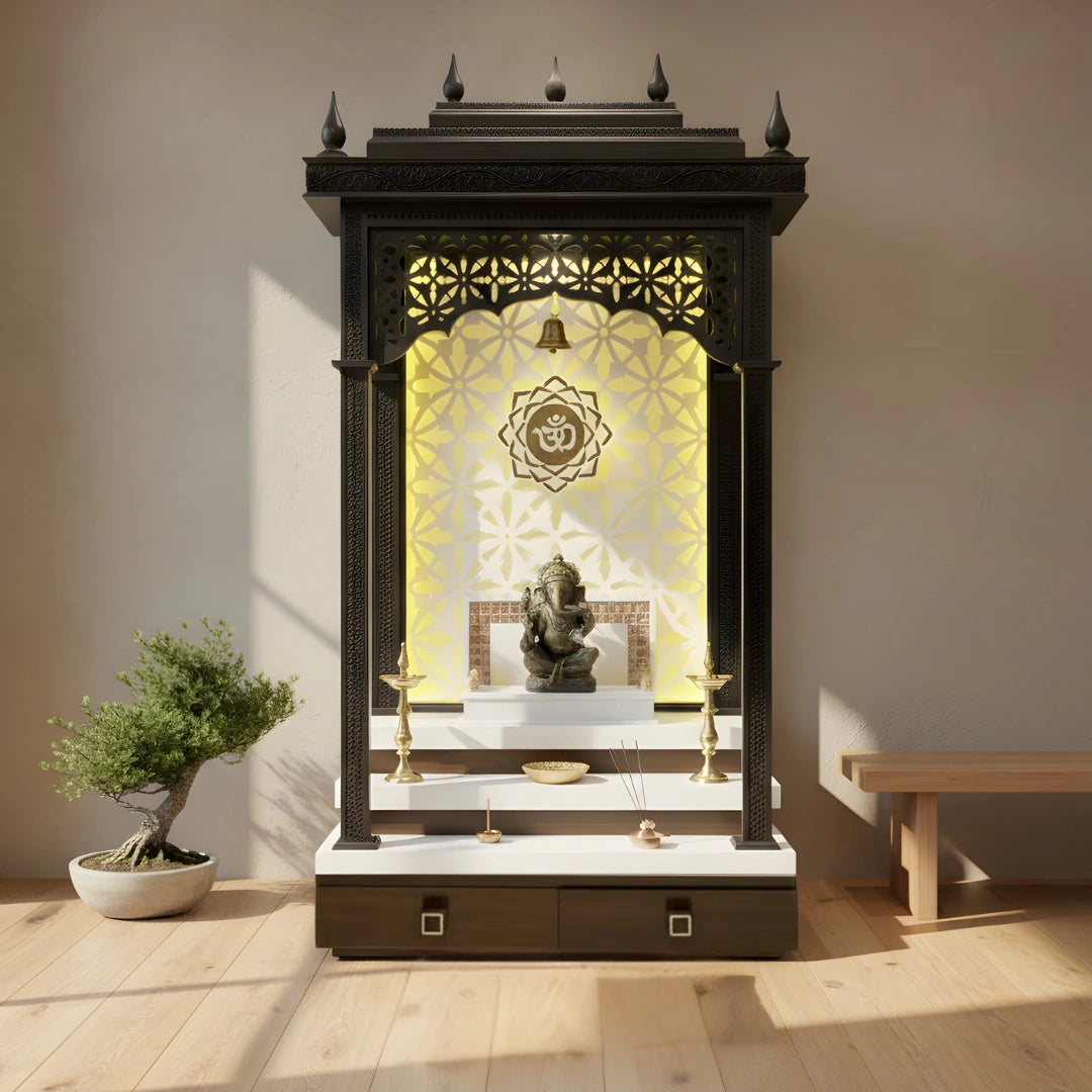Ompeeth Teak Wood Mandap (Brown) lifestyle view