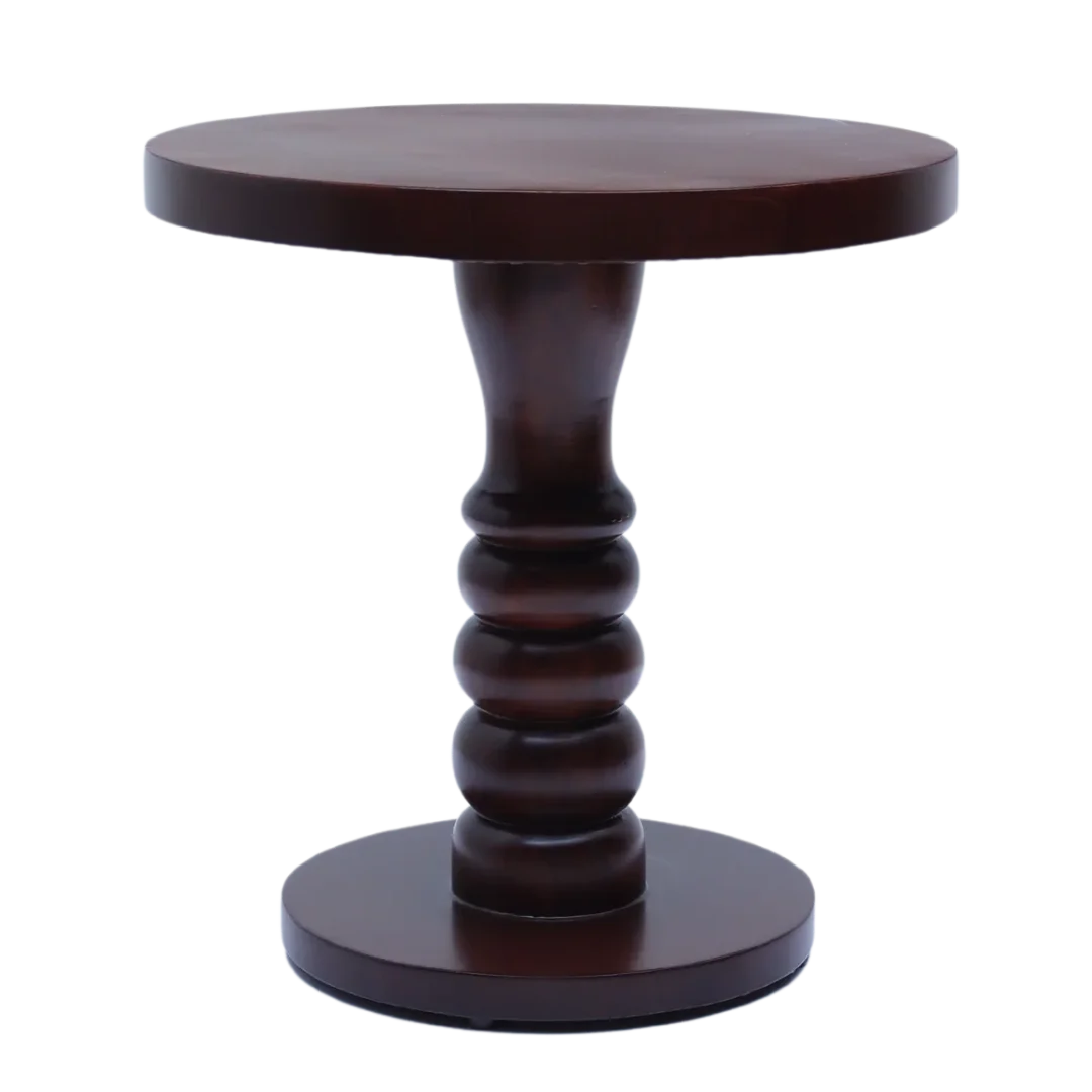 Ornate Teak Wood Coffee Table (Brown) Front View