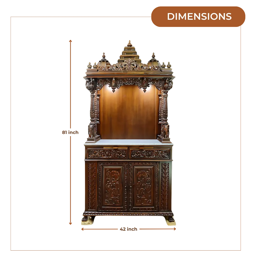 Padmanidhi Teak Wood Mandap (Brown) dimensions