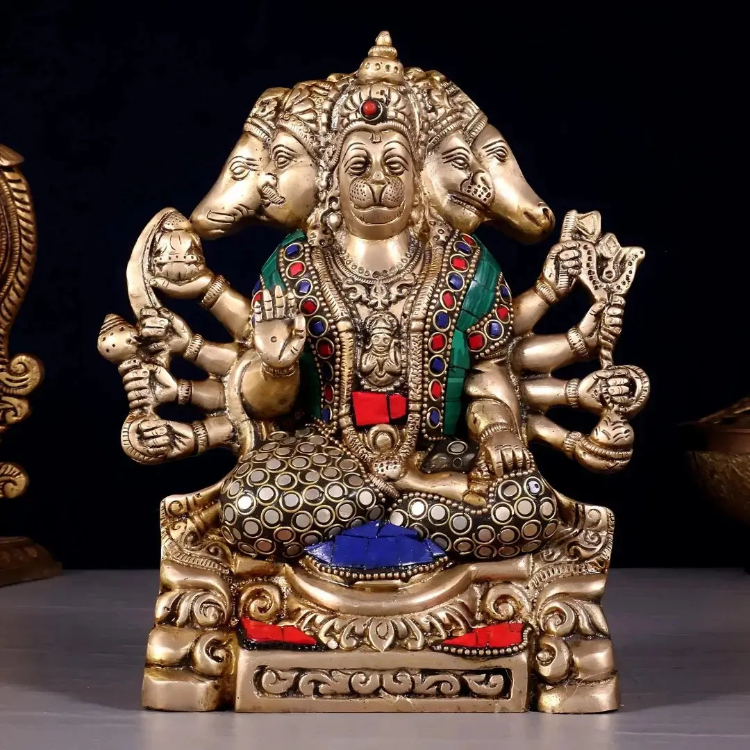 Panchamukhi Hanuman Brass Idol 11 lifestyle view