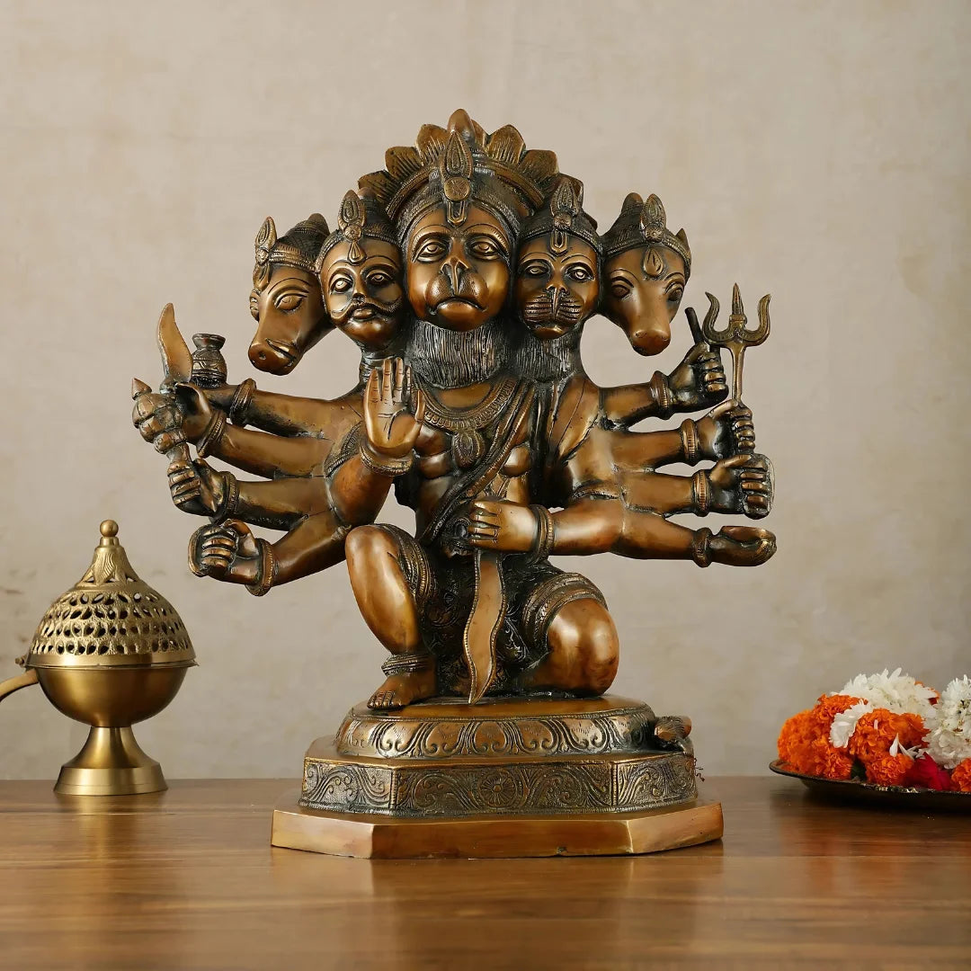 Panchamukhi Hanuman Brass Idol 9 lifestyle view