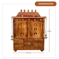 Pavitraa Teak Wood Mandir (Teak) Dimensions