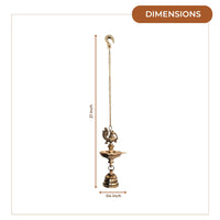 Peacock Brass Hanging Diya dimensions