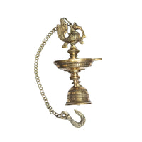 Peacock Brass Hanging Diya side view