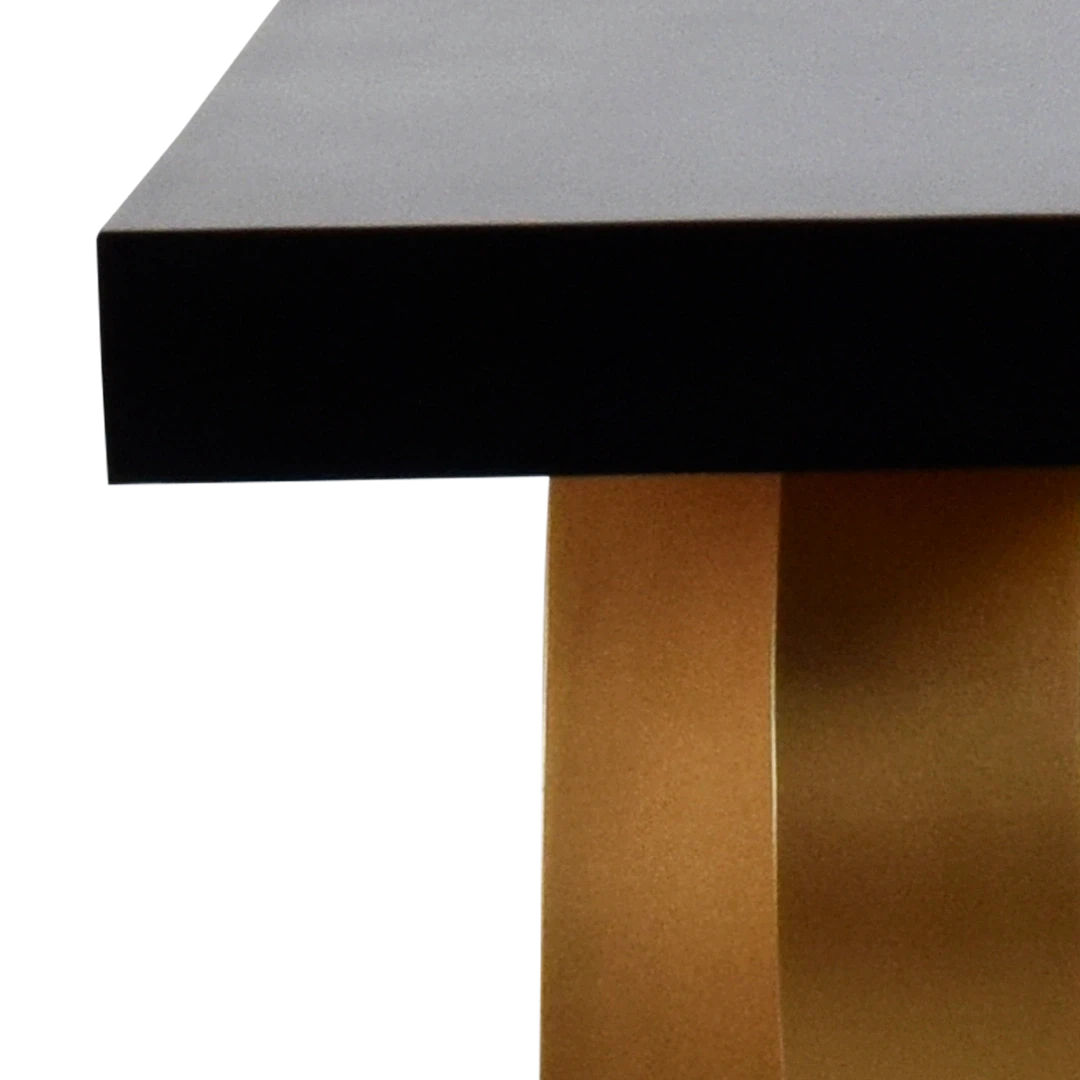 Pique Solid Wood Console Table in Brown Gold color zoom view