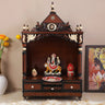 Pooja Graham Large Floor Rested Pooja Mandir without Door (Brown Gold)