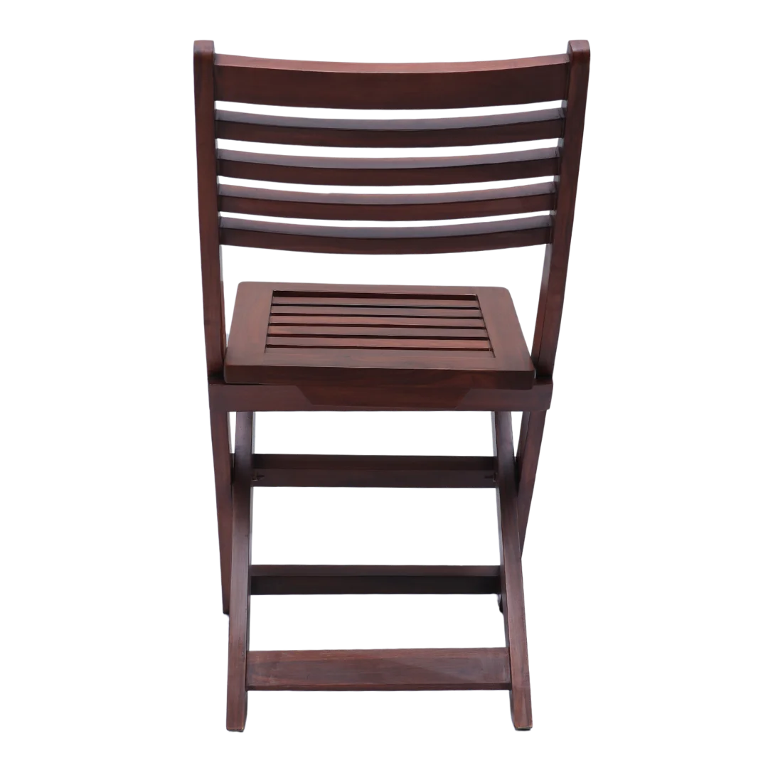 Portico Solid Wood Living Room Chair (Brown) back view