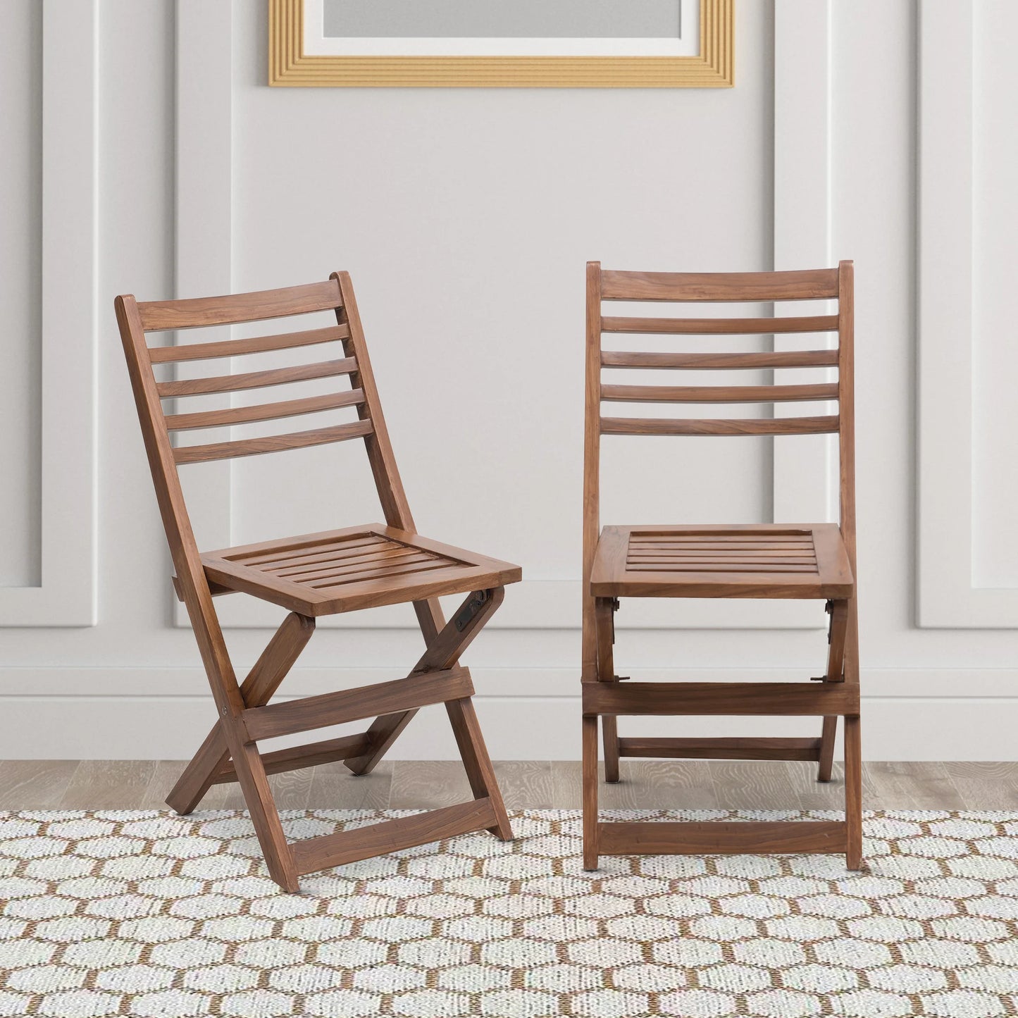 Portico Solid Wood Living Room Chair (Teak) Lifestyle Image