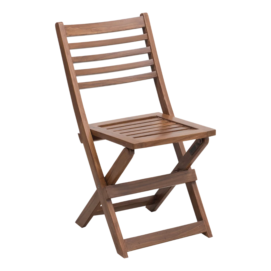 Portico Solid Wood Living Room Chair side view (Teak)
