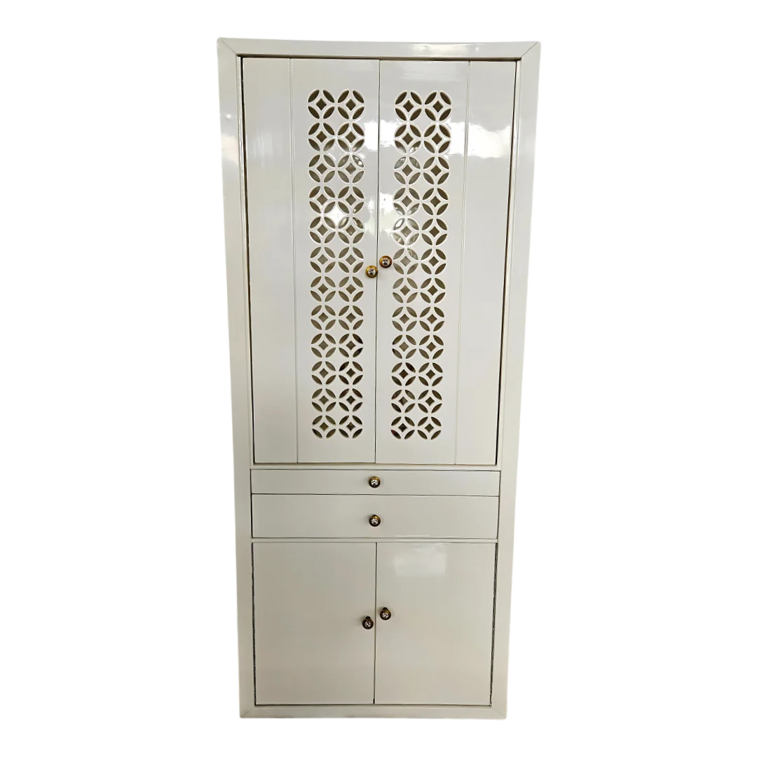 Prakash Dham Teak Wood Mandap (White) Front view