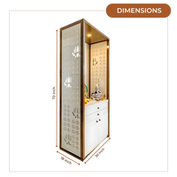 Prakash Dham Teak Wood Pooja Mandap (White Gold) Dimensions