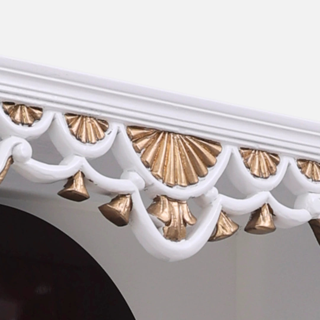 Prarthika Teak Wood Mandap (White) zoom image