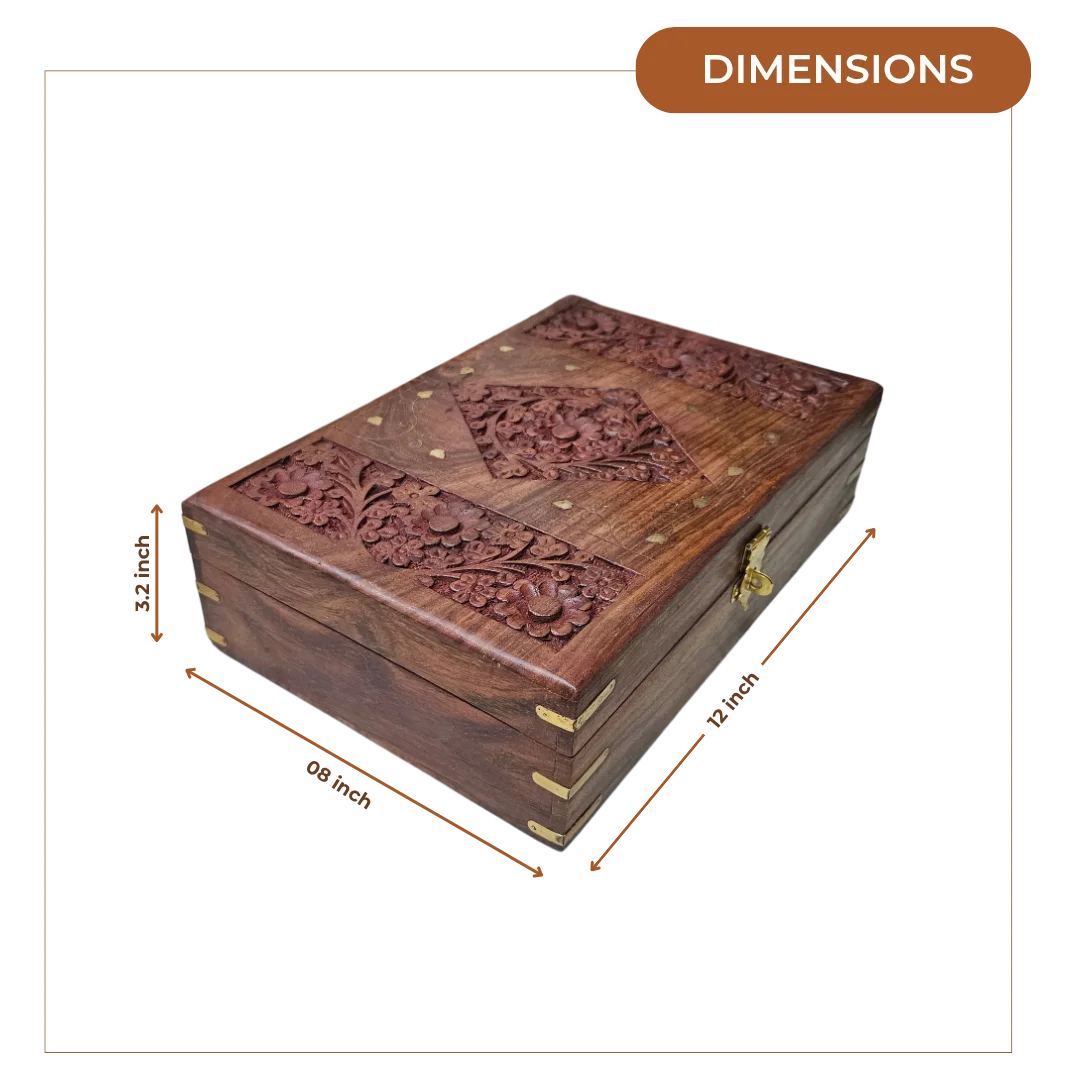 Premium Teakwood Pooja Box (Large) dimensions