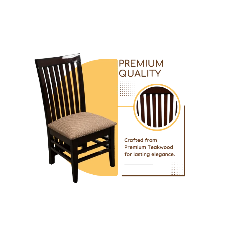 Product Hotspot of Elstra Teak Wood Dining Chair (Brown Gold)