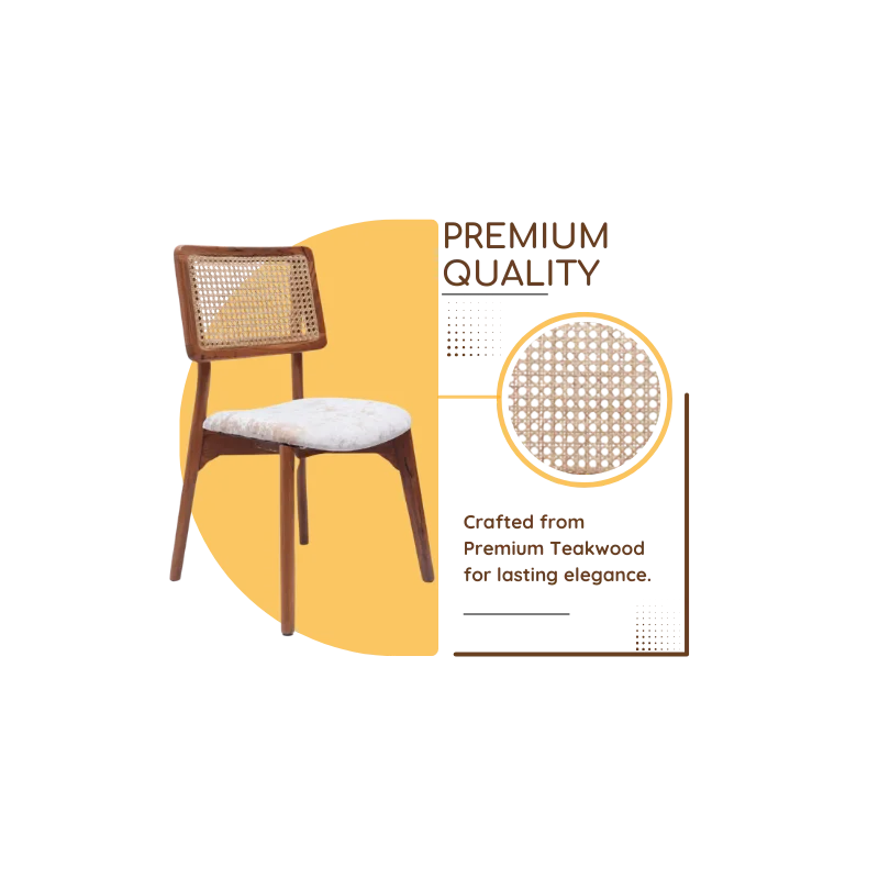 Product Hotspot of Lattice Teak Wood Dining Chair (Teak Gold)