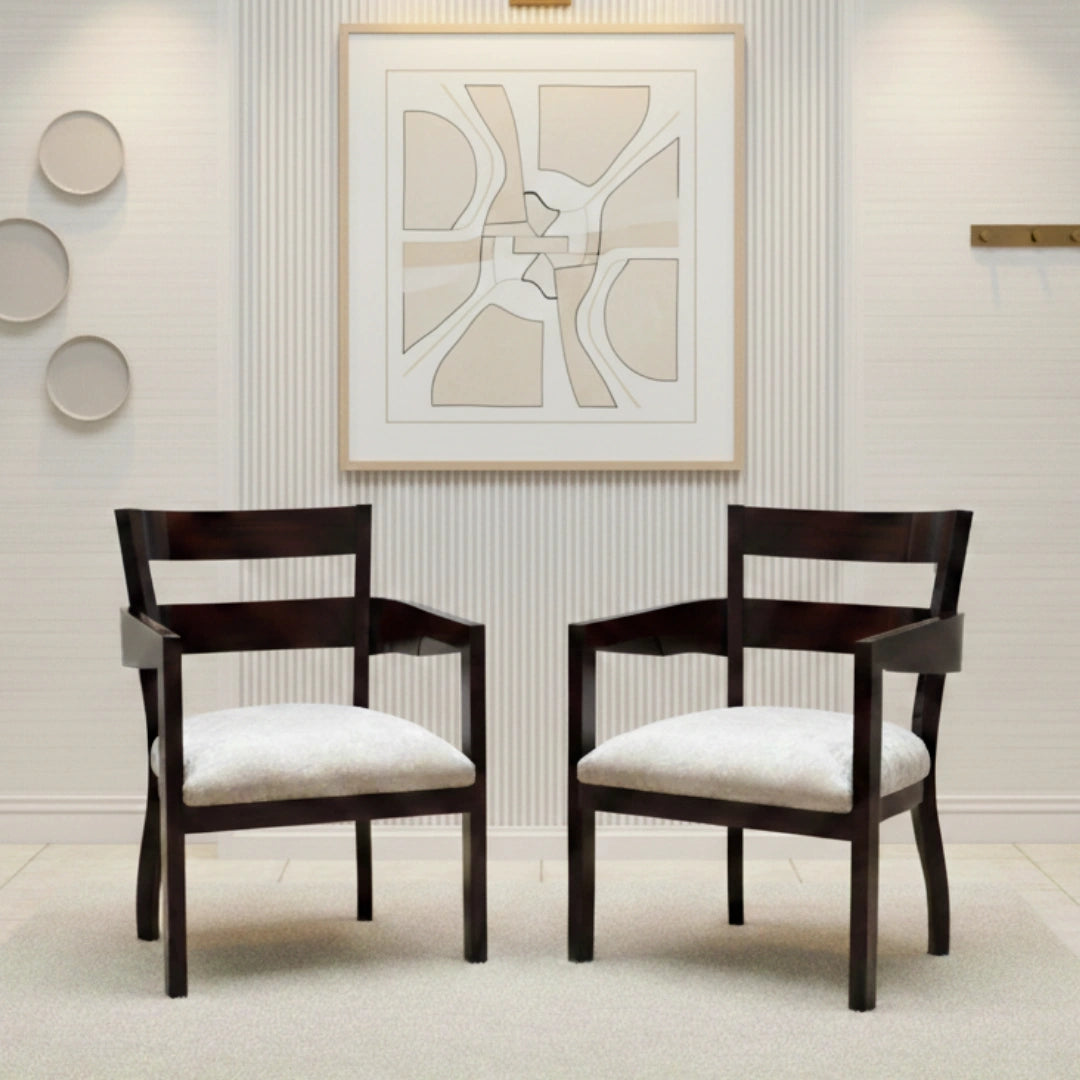 Projakto Teak Wood Living Room Chairs (Brown) lifestyle image