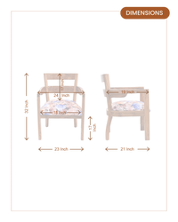 Projakto Teak Wood Living Room Chairs (Teak) dimensions