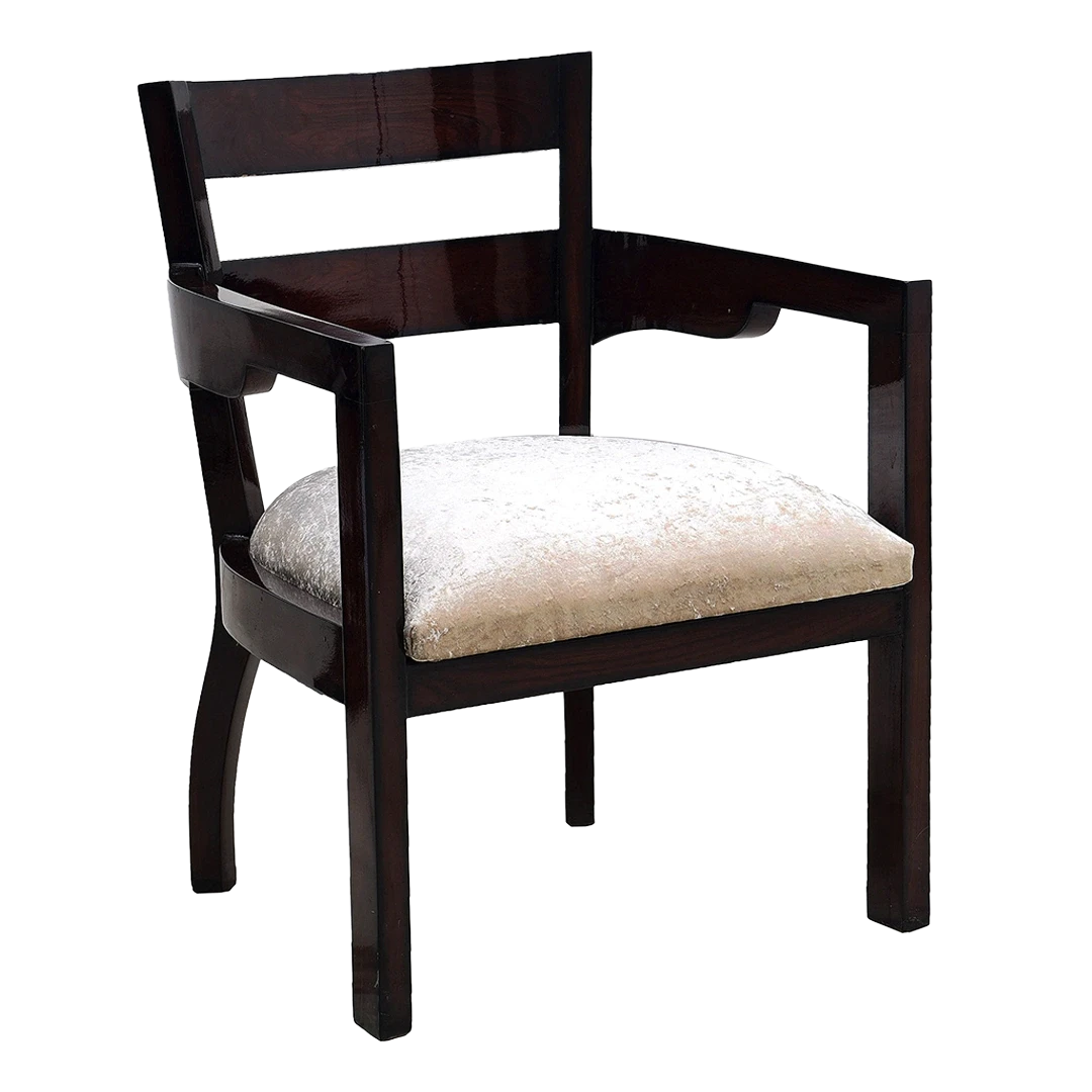 Projakto Teak Wood Living Room Chair in Brown color 45° side view