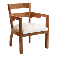 Projakto Teak Wood Living Room Chair in Teak Biege color 45° side view