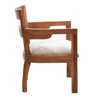 Projakto Teak Wood Living Room Chair in Teak Biege color side view