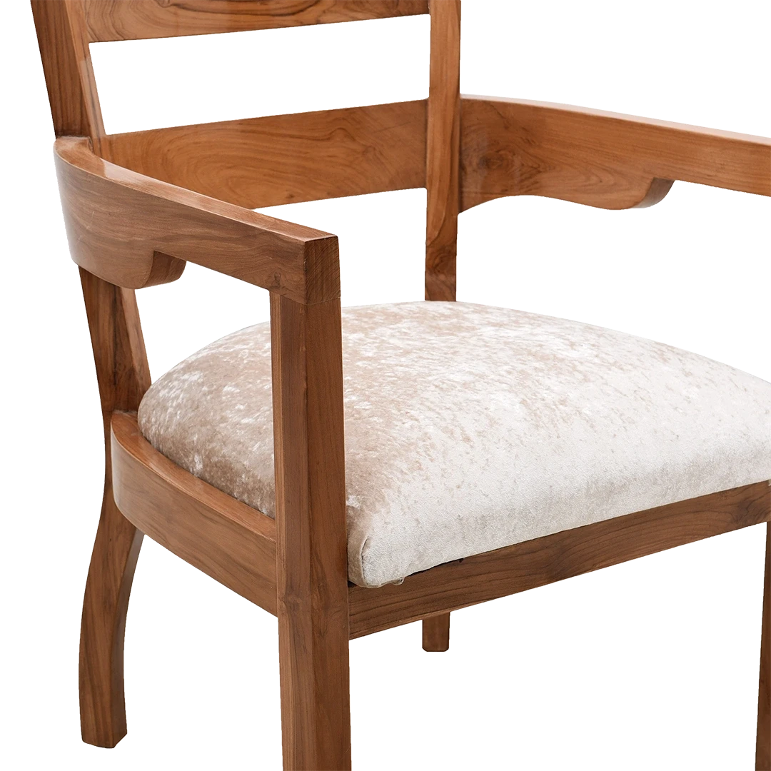 Projakto Teak Wood Living Room Chair in Teak Biege color zoom view seat