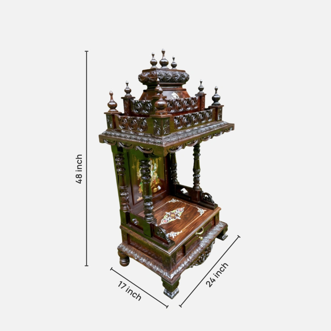 Pushkaram Teak Wood Mandir (Brown) dimensions