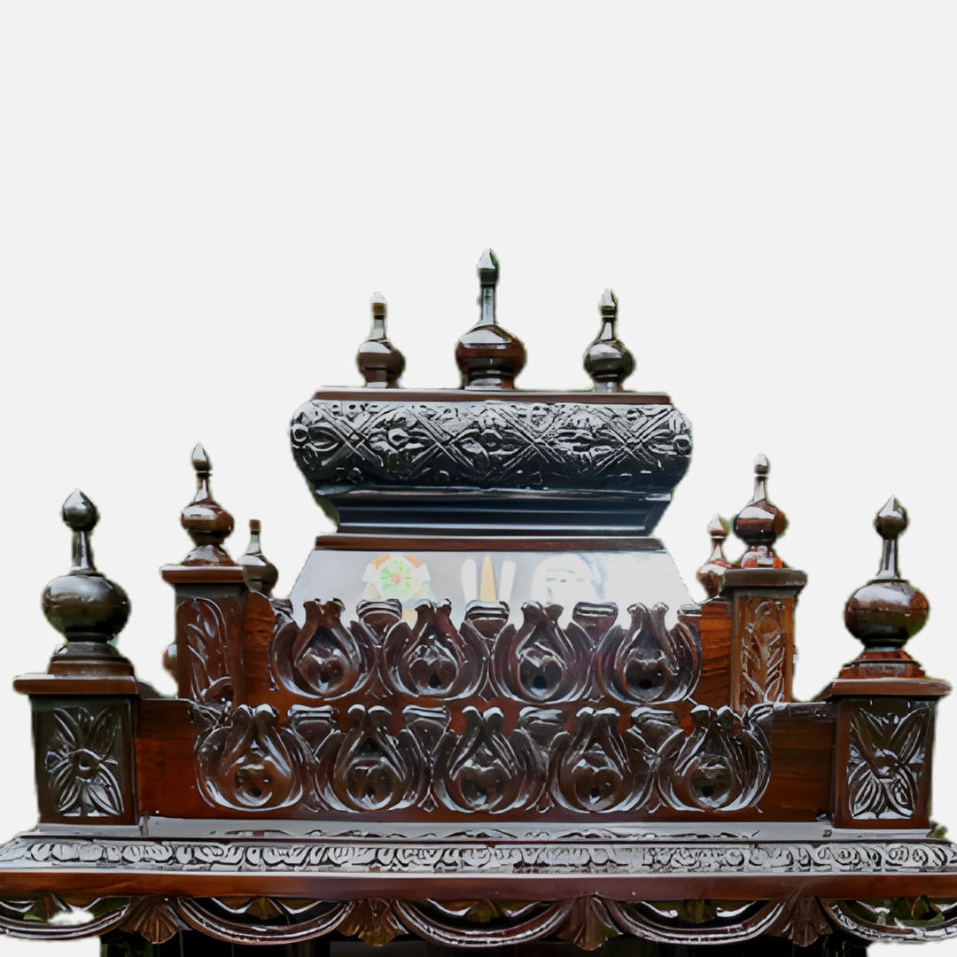 Pushkaram Teak Wood Mandir (Brown)dome view