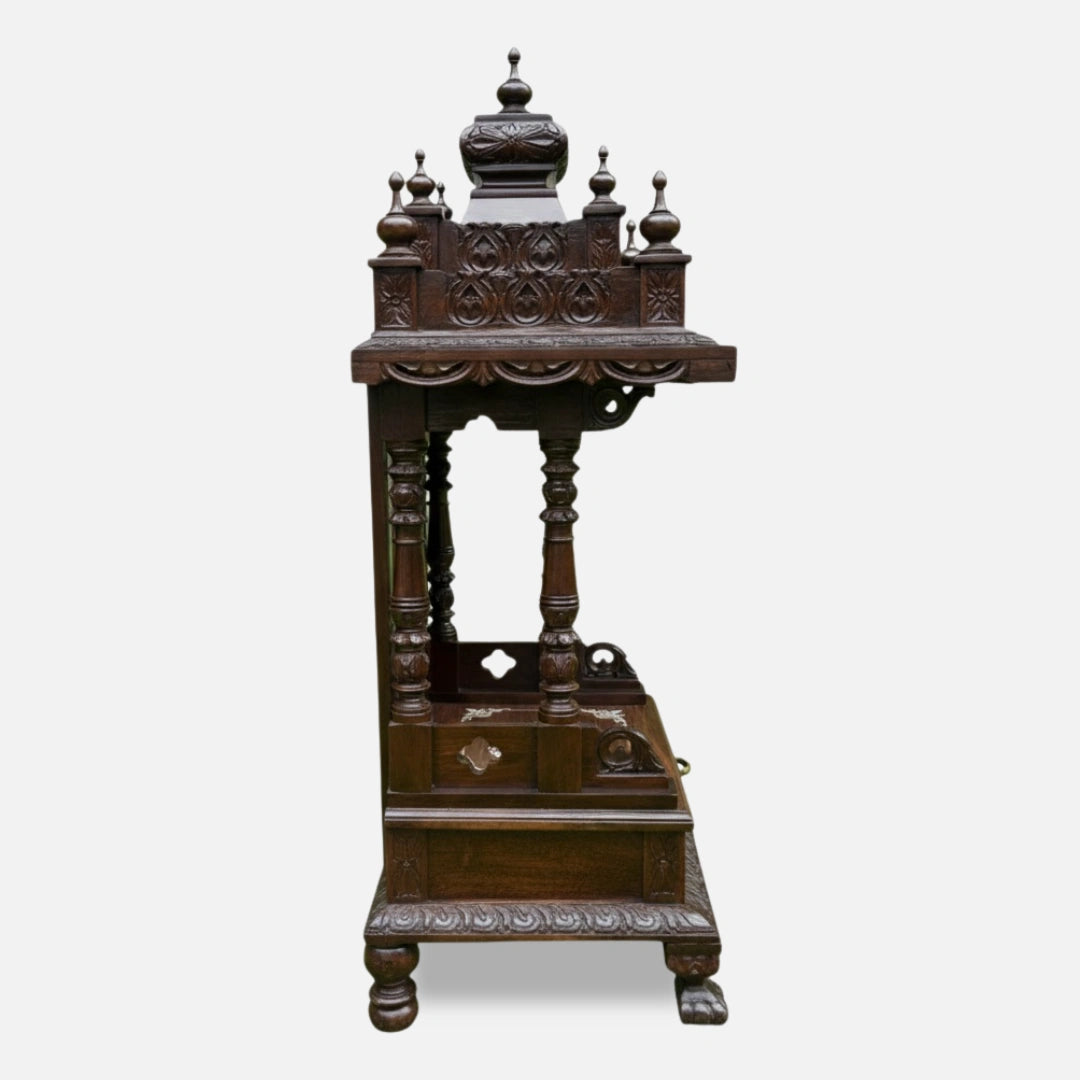 Pushkaram Teak Wood Mandir (Brown)side view