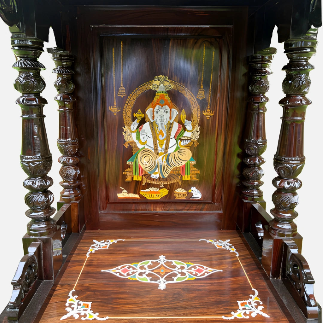 Pushkaram Teak Wood Mandir (Brown)zoom view