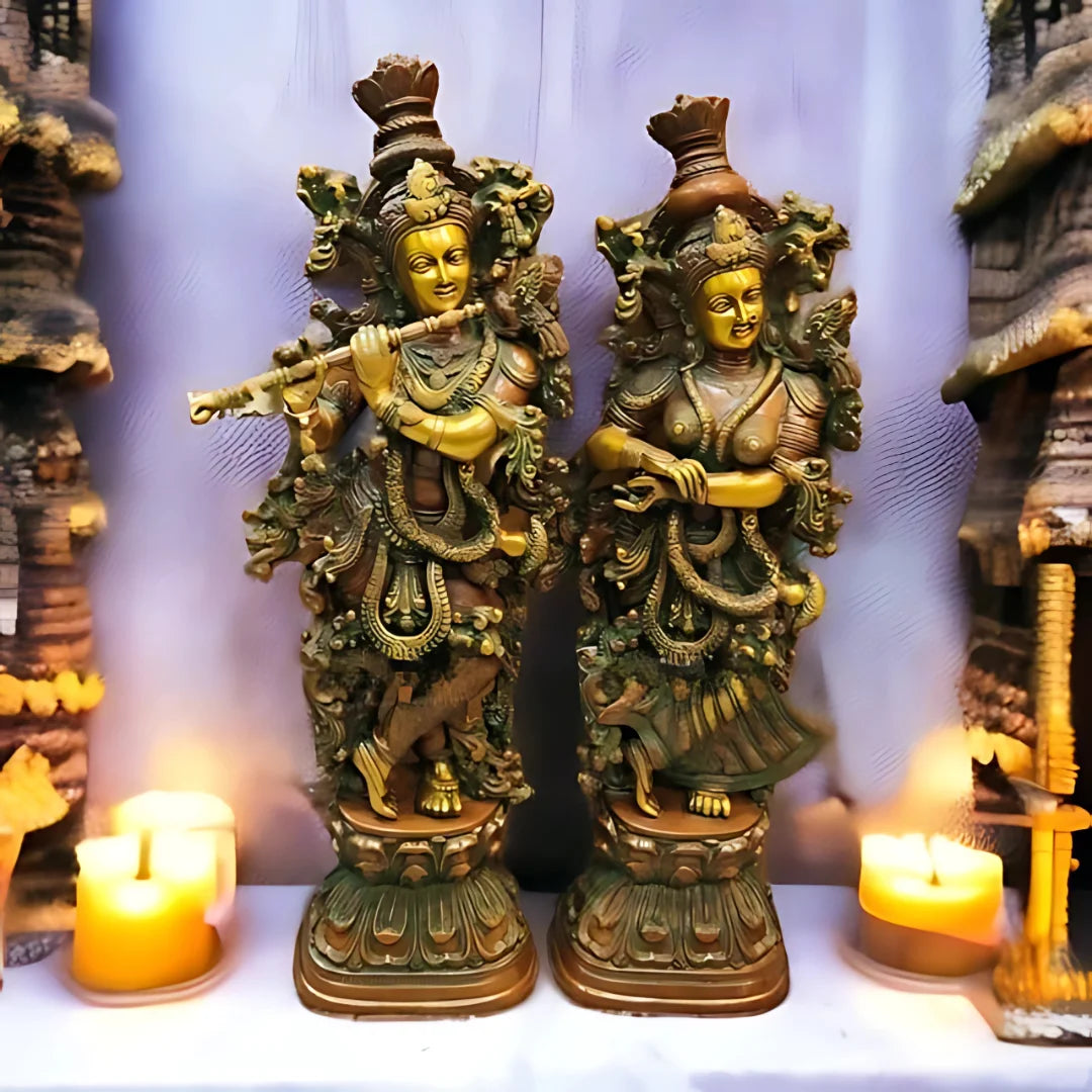 Radha Krishna Brass Idol 6 lifestyle view