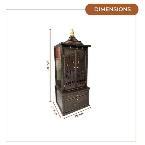 Rajdwar Teak Wood Mandap (Dark Brown) dimensions
