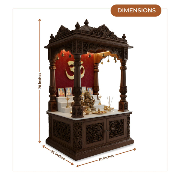 Raktashri Teak Wood Mandap (Brown)dimensions