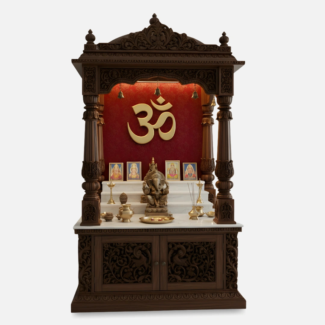 Raktashri Teak Wood Mandap (Brown) front view
