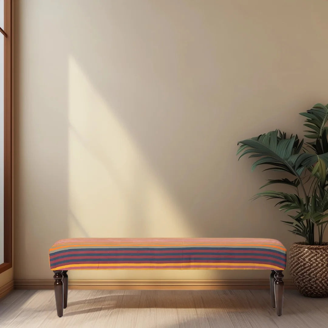 Rangvastra Teak Wood Bench (Brown) Lifestyle view