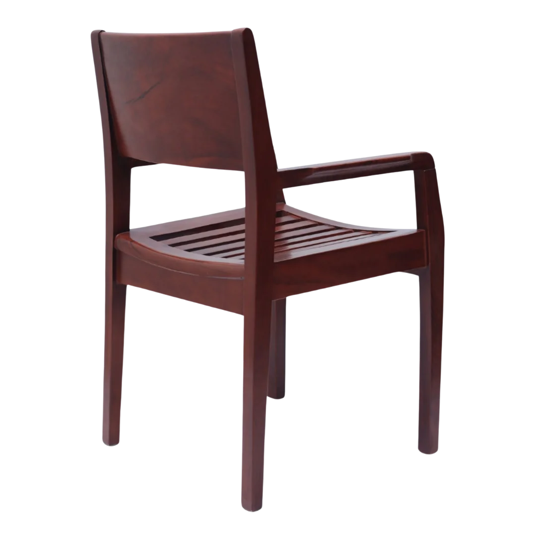 Raviso Teak Wood Bedroom Chairs (Brown) Side Back Angle