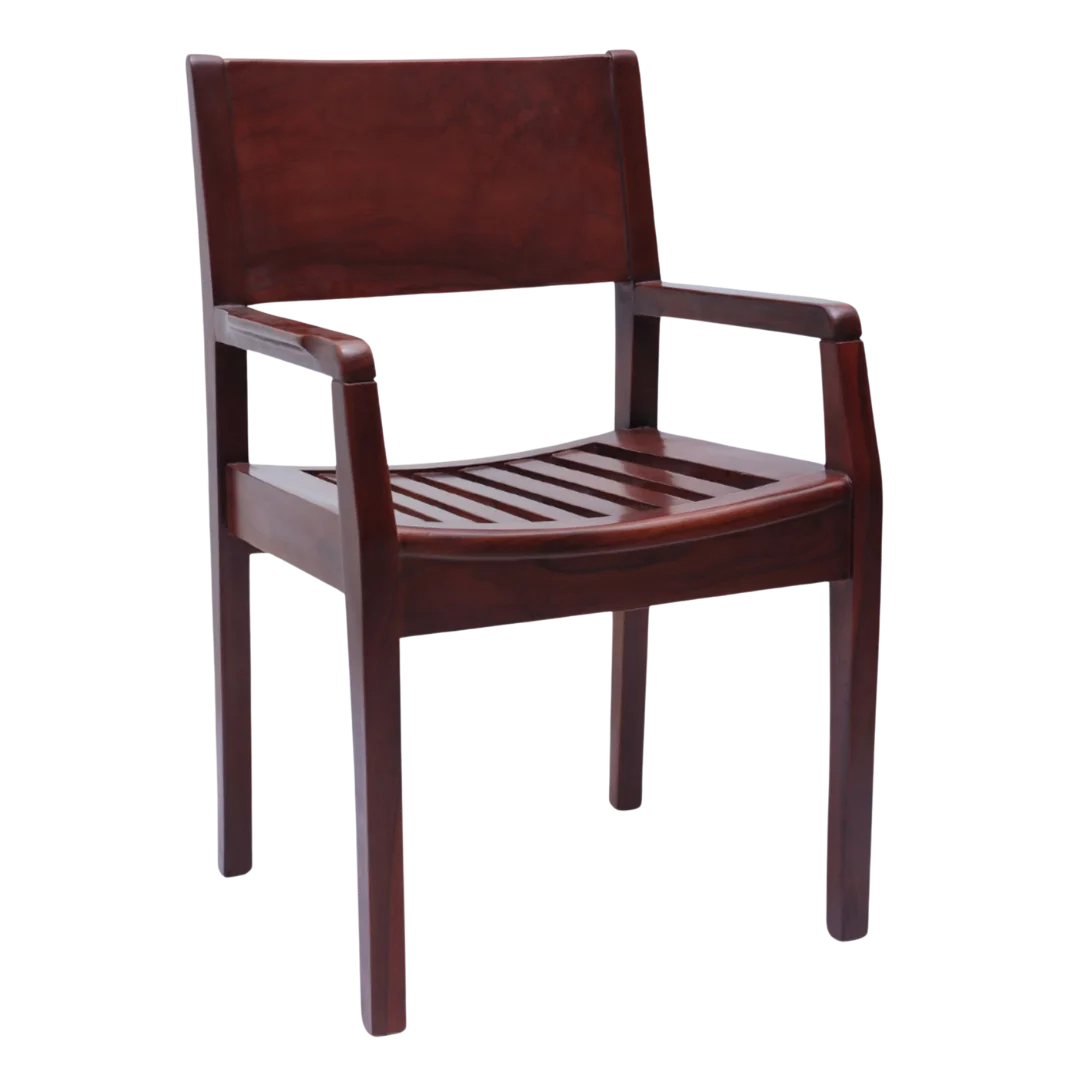 Raviso Teak Wood Bedroom Chairs (Brown) Side View