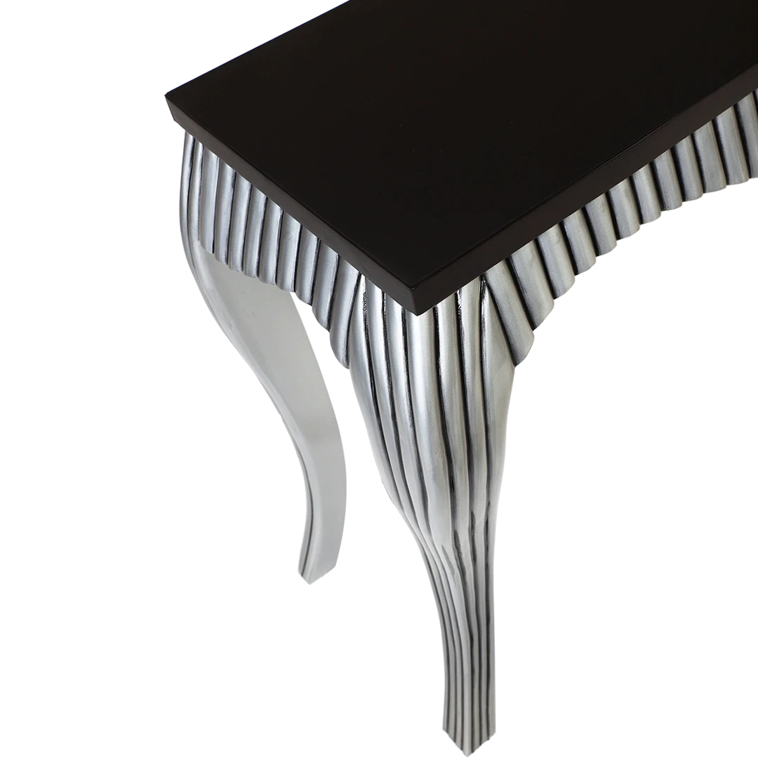 Regat Solid Wood Console Table in Brown Silver color zoom view