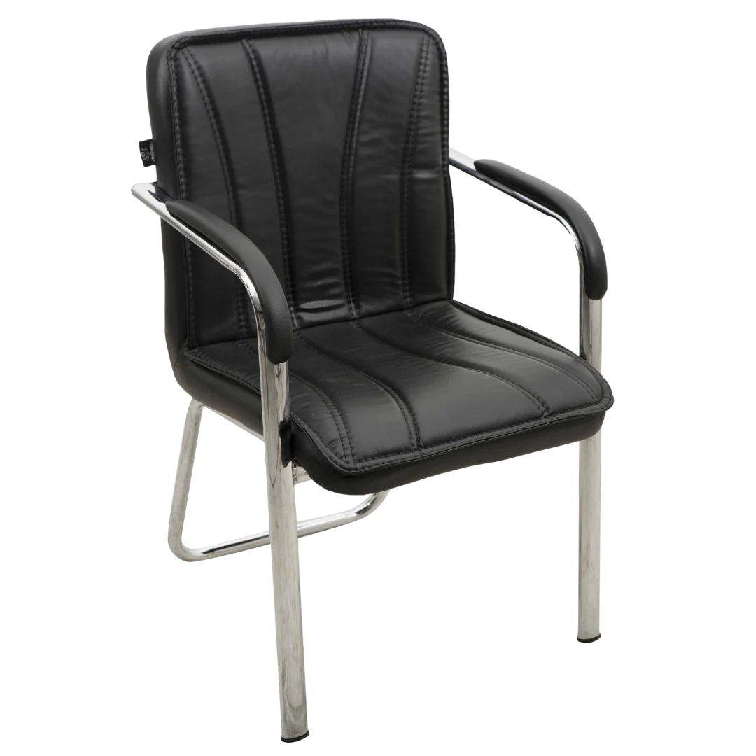 Restry Visitor Chair with Armrest(Black) side angle