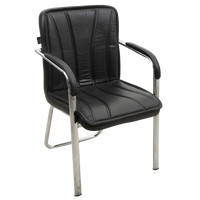 Restry Visitor Chair with Armrest(Black) side angle
