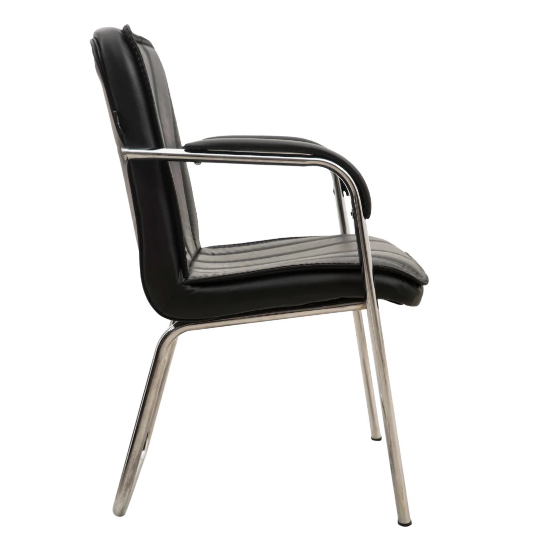 Restry Visitor Chair with Armrest(Black) side view