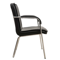 Restry Visitor Chair with Armrest(Black) side view