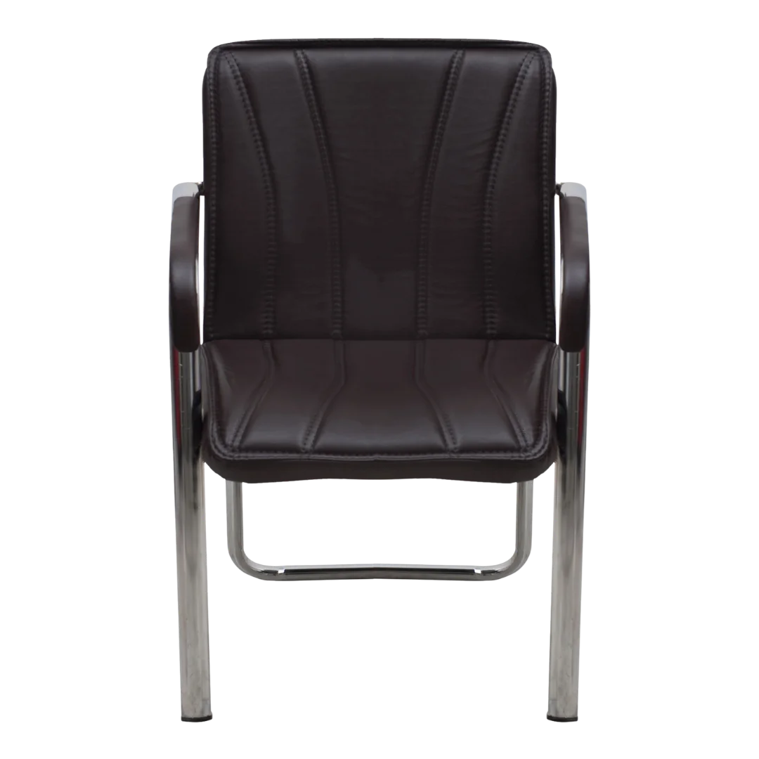 Restry Visitor Chair with Armrest(Brown) Front view