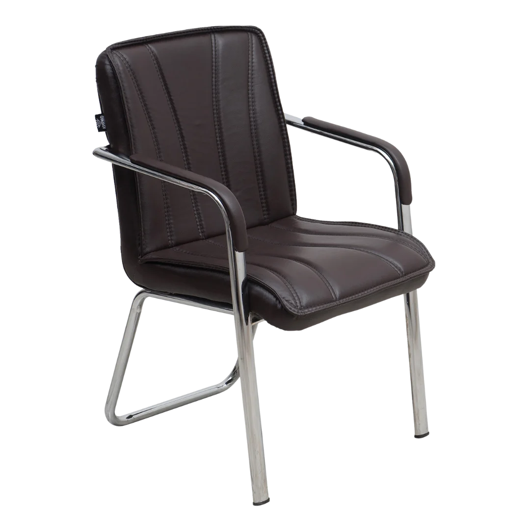 Restry Visitor Chair with Armrest(Brown) side angle